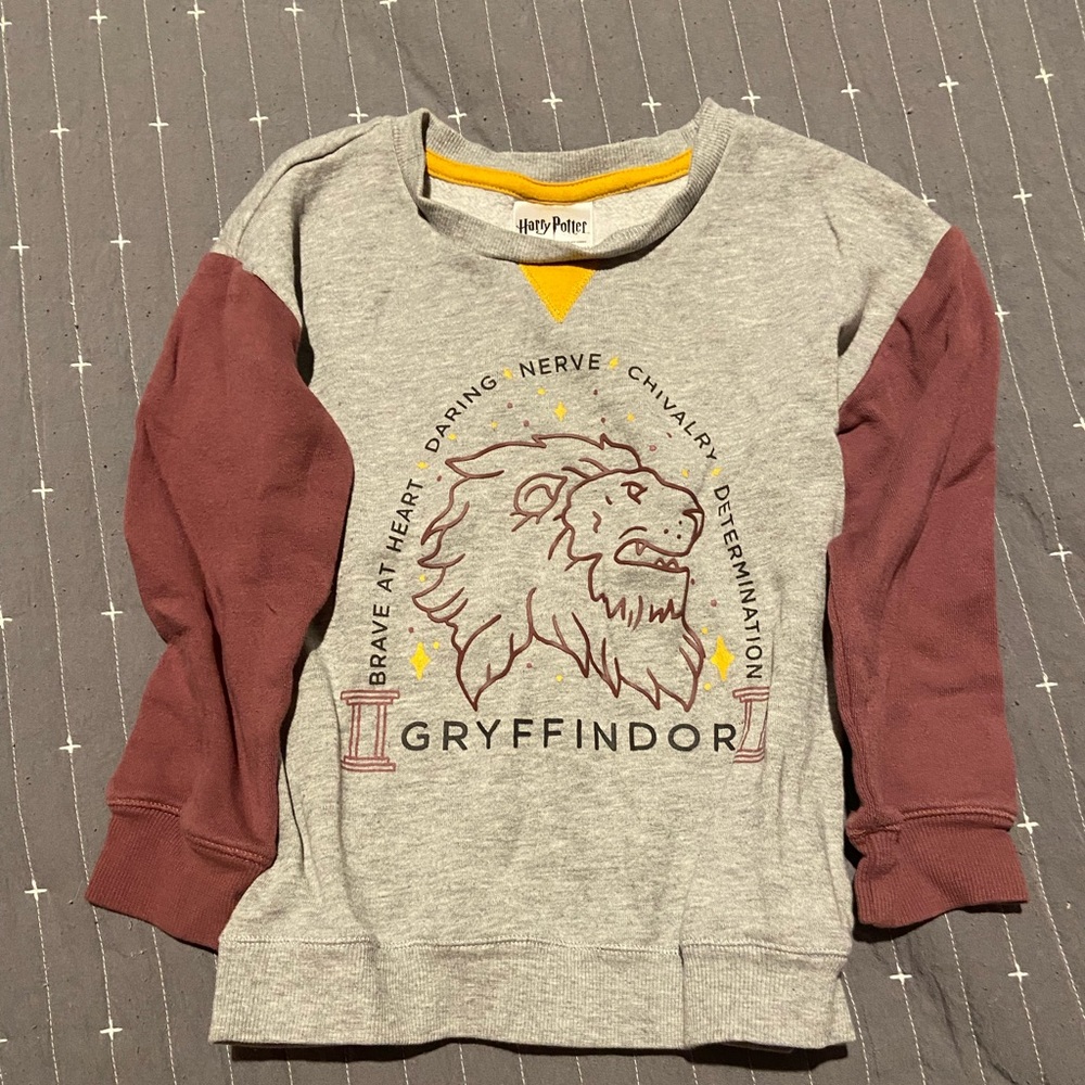 Warner Bros. Kids Gryffindor Colorblock Sweatshirt - Gray & Maroon